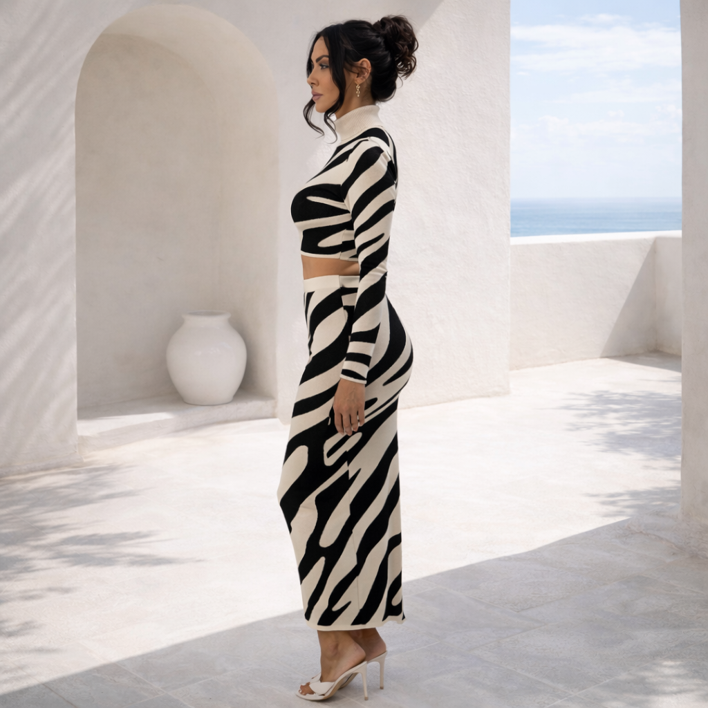 Conjunto Elegancia Esculpida ZEBRA™ | Impacto gráfico con elegancia moderna