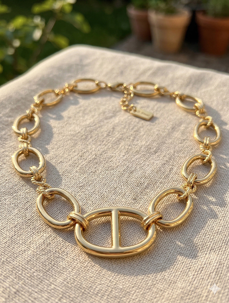 Collar de eslabones ovalados - Oro