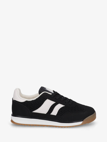 Zapatillas con inserción de efecto malla y detalles en contraste - Negro