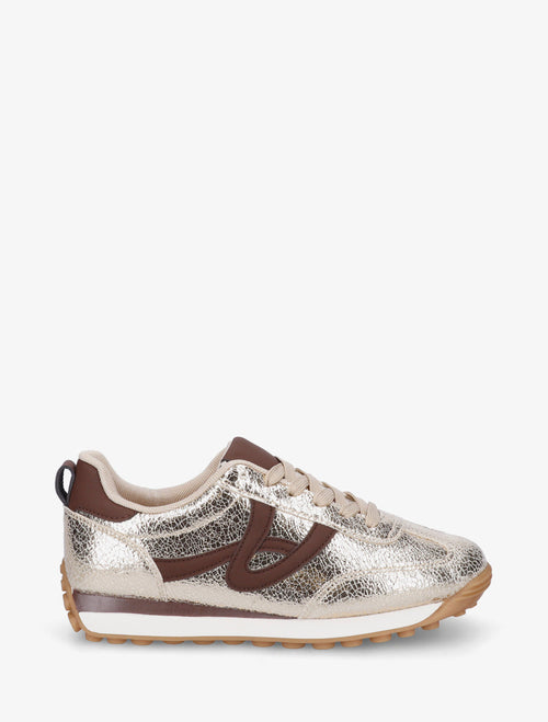 Zapatillas iridiscentes con detalles en contraste - Dorado