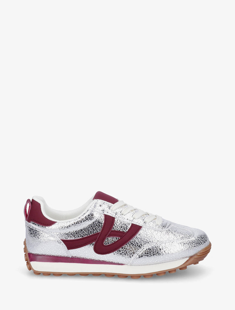 Zapatillas iridiscentes con detalles en contraste - Plata