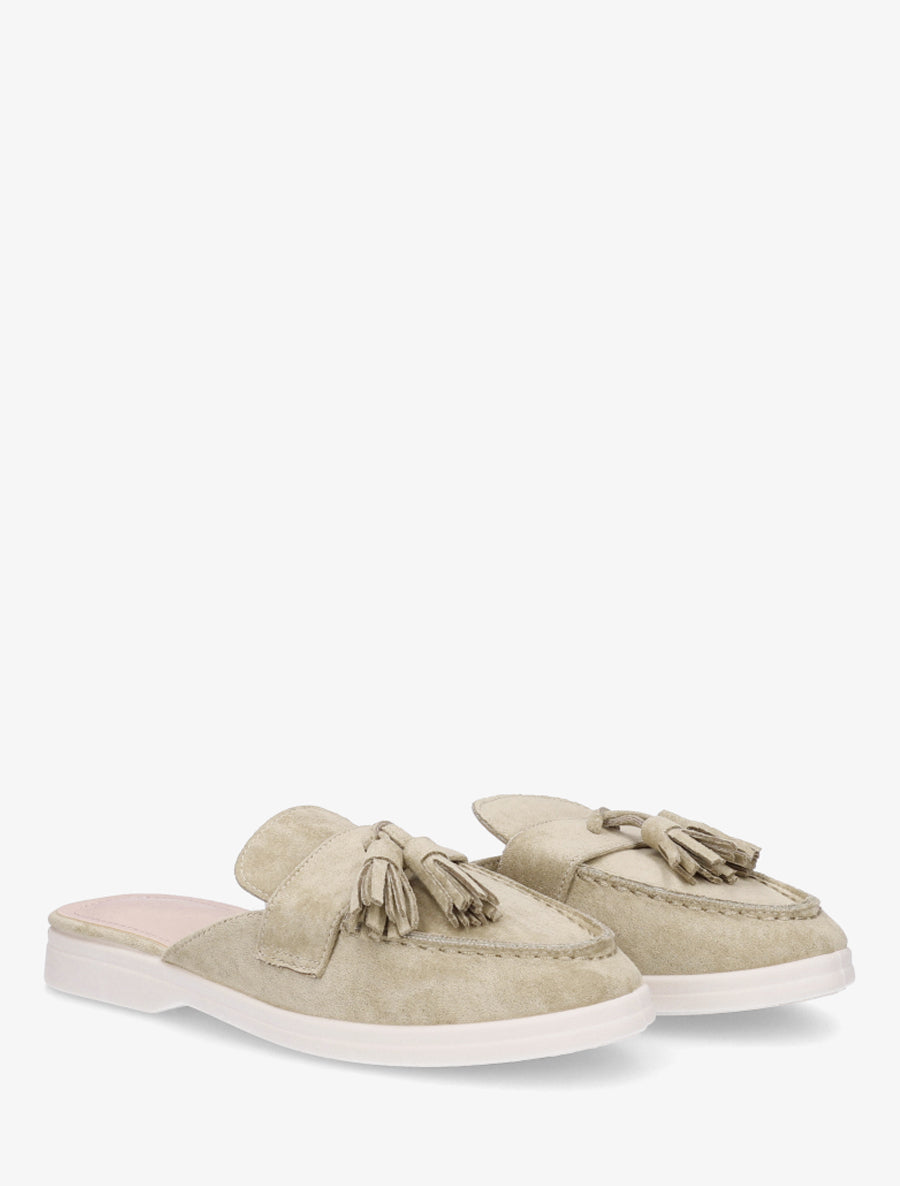 Zapatos tipo mocasín con borlas - Verde oliva