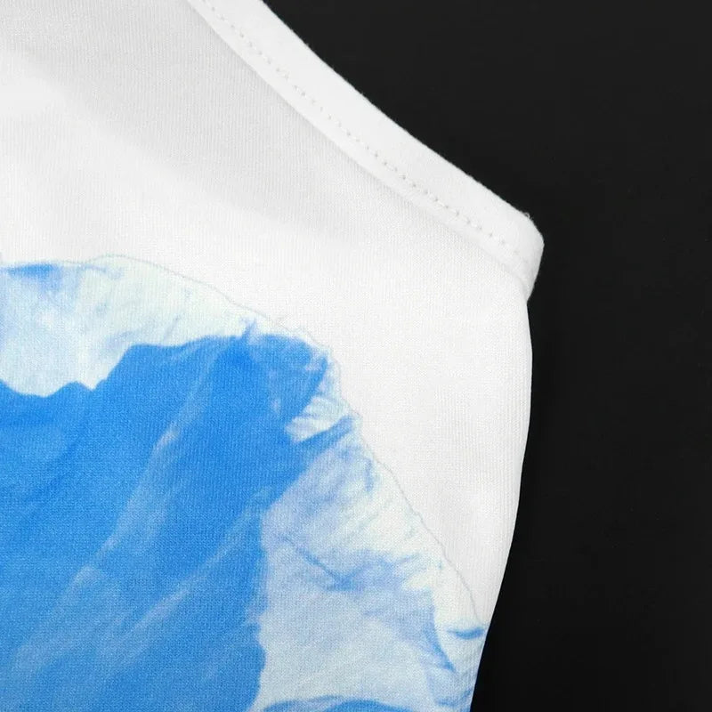 Vestido Mini Sexy Blanco sin Mangas